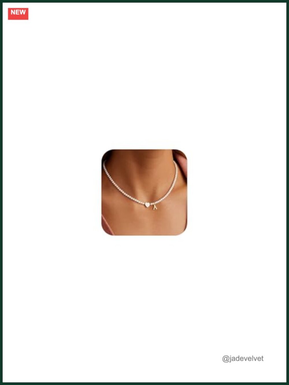 Dainty 14K Gold Plated Heart Initial Pearl Pendant Necklace